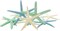Starfish 10 Blue Green & White Finger Star Fish 4"-6" for Crafts and Decor